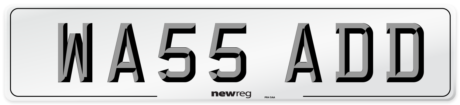 WA55 ADD Number Plate from New Reg